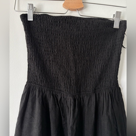DYNAMITE Linen Black Strapless Jumpsuit - Picture 6 of 7